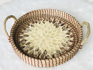 Vajilla de porcelana hecha a mano personalizada, bandeja redonda única con plato de perlas para niveles dobles individuales para exhibición de bebidas de joyería - Product Image 3