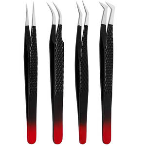 Pinces à épiler antidérapantes en acier inoxydable pour l'application de faux cils, pinces à épiler de haute précision et durables pour l'extension des cils - Product Image 1