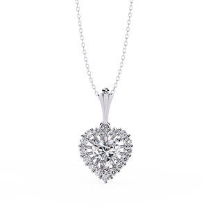 Hot Sale Charming Heart Necklace for Women Diamond 10k 14k 18k Lab Grown Rose Gold Pendant with <b>Chain</b> - Product Image 1