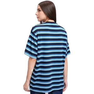 Wholesale Casual <b>Womens</b> T-<b>Shirt</b> Polyester Cotton Oversized Striped Tee <b>Shirt</b> <b>For</b> Ladies Breathable Streetwear <b>for</b> Summer Outfits - Product Image 2