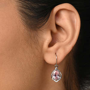 NOVAMART Fine Vintage Gold-Plated 18K <b>Diamond</b> Pearl & Quartz Water Drop <b>Dangle</b> <b>Earrings</b> for Wedding Wholesale Export - Product Image 4