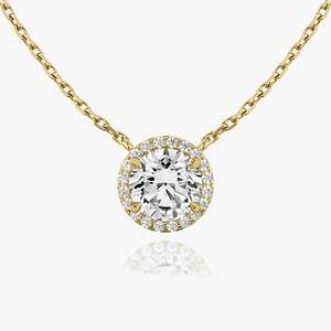 Collier de diamants Halo Moissanite de luxe en argent 925 pour femmes Fournisseur personnalisable - Product Image 2