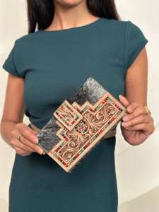 Nueva Cartera de cuero para mujer, cartera para tarjetas de crédito, bolso de mano de cuero occidental, Cartera de cuero cosida a mano de piel de vaca auténtica, regalo para ella - Product Image 2