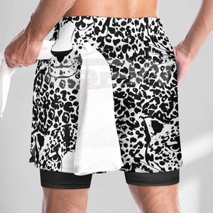 Men Trendy 2 in 1 <b>Shorts</b> Streetwear Gym Workout <b>Running</b> Fitness <b>Shorts</b> <b>with</b> Inner Layer <b>Liner</b> and Breathable Fabric - Product Image 2