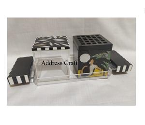 Ensemble de boîtes à encens de haute qualité en résine/MDF/acrylique avec incrustation de nacre, style arabe coriandre, décoration pour la maison, l'hôtel, nouveauté - Product Image 1