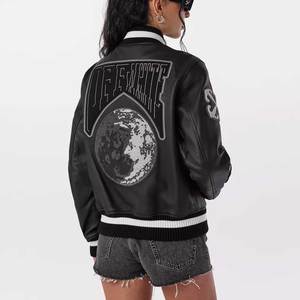 Compre chaquetas de mujer para el invierno Logotipo personalizado Chaqueta universitaria de alta calidad para mujer Chaquetas universitarias de otoño para mujer 2025 - Product Image 2