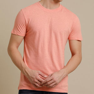 Camiseta de cuello redondo para hombre más vendida Camiseta de algodón liso OEM de 100% algodón transpirable de alta calidad Camiseta en blanco al por mayor - Product Image 3