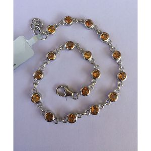 Shah Gems Women's Natural Citrine 925 Sterling Silver Crystal <b>Bracelet</b> & Bangle - Product Image 1