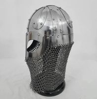 Casque Viking en acier doux fait main avec protège-cou en cotte de mailles casque d'armure médiévale pour reconstitution Cosplay ou affichage à collectionner