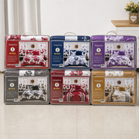 En stock : Ensemble complet de literie imprimée 8 pièces pour lit King Size avec rideaux, emballage de vente au détail