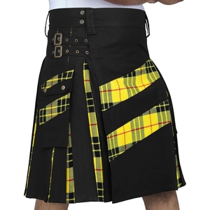 Kilt utilitaire fonctionnel pour homme en tissu jean de coton, conçu pour une utilisation pratique avec un style urbain et professionnel élégant - Product Image 2