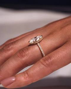 Anillo de compromiso de Plata de Ley 925 con corte Marquesa antiguo, estilo moderno de lujo con diamante cultivado en laboratorio, regalo de boda o fiesta - Product Image 4