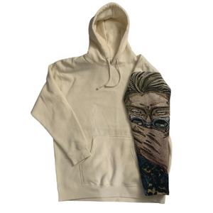 Patchwork Streetwear Woven Tapestry Sleeve Sudadera con capucha Heavyweight Pullover Hoodies - Product Image 3