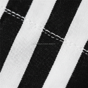 ชุดเซ็ตเสื้อผ้าผู้ชายลายทางสีดำขาวแบบ OEM สั่งทำพิเศษ - ชุดฤดูร้อน 2 ชิ้น - Product Image 5