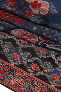 Exclusif bleu et rouge coupe régulière indien et pakistanais vêtements robe imprimé fleuri femmes Kurta Palazzo avec Dupatta pour les femmes - Product Image 5