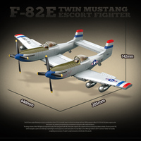 1107 Piezas, Avión de la Segunda Guerra Mundial, Avión de la Fuerza Aérea Estadounidense F-82E Twin Mustang, Avión de Combate, Bloques de Construcción