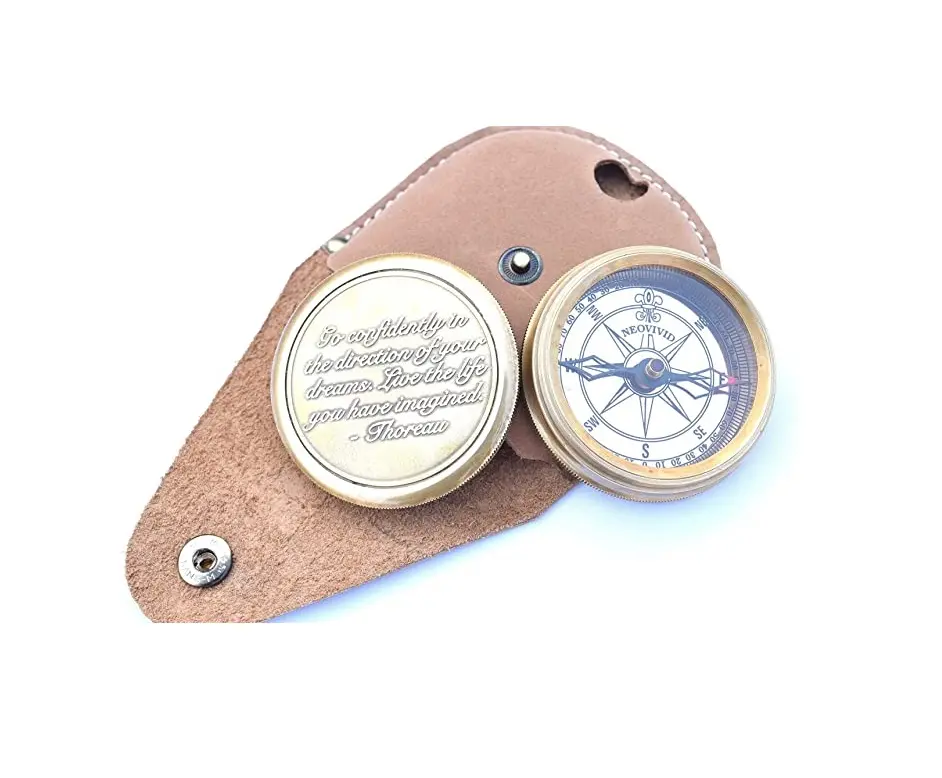 Nautical Brass pocket Compass with Chain Maritime Collectible Hiking Navigation Gift Compass elegant Personalized Gift decor