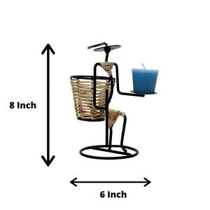 Bougeoir décoratif structuré en métal fait à la main avec cadre en fil métallique, pièce maîtresse de table de Noël, bougeoirs de vente chaude - Product Image 4