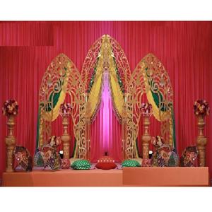 Bracelet de luxe cérémonie scène panneaux de toile de fond en métal DST exportations meilleurs prix derniers cadres en métal de Style feuille d'or décor australie - Product Image 1