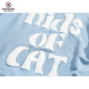 เสื้อฮู้ดพิมพ์ลายพัฟผ้าฝ้ายเกรดสูงสำหรับผู้ชายเสื้อดีไซน์ทันสมัยพร้อมปักโลโก้หนา - Product Image 6