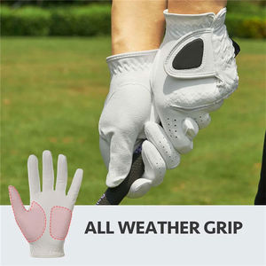Guantes de golf de piel auténtica suave con logotipo personalizado unisex, empuñaduras lavables para deportes al aire libre, incluido el golf en blanco para niños - Product Image 5