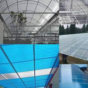 Hoja hueca de <span class=keywords><strong>policarbonato</strong></span> PC Anti-UV, placa solar, hoja de techo de plástico para invernadero, cobertizo de lámina corrugada FRP - Product Image 3