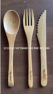 Juego de cubiertos de bambú superventas personalizado/juego de cubiertos de bambú vegetariano al por mayor viaje de Vietnam - Product Image 5