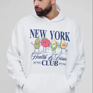 Sudadera con Capucha para Hombre, Invierno 2025, Estampado Digital, Bolsillo Bordado, Talla Grande, Algodón Grueso de Calidad, Impresión de Logotipo Personalizado, OEM - Product Image 1