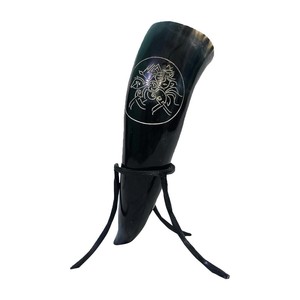 Cuervo vikingo de la mejor calidad Cuervo para beber Cuerno nórdico pagano Vikingos Cuernos tallados para el hogar y la Oficina - Product Image 5