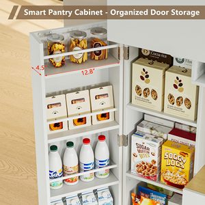 <span class=keywords><strong>Meuble</strong></span> de rangement multifonctionnel en bois blanc pour <span class=keywords><strong>micro</strong></span>-ondes, buffet, armoire de cuisine avec portes et étagères, fabrication OEM - Product Image 6