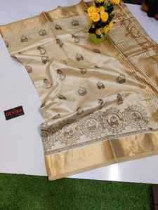 2025 Sari de lino de nuevo aspecto tradicional para adultos, el mejor precio bajo, embalaje personalizado especial para fiestas de boda, Sari de regalo - Product Image 4