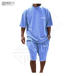 ชุดกางเกงขาสั้นระบายอากาศ2ชิ้นสำหรับผู้ชายฤดูร้อนพิมพ์ลายไซส์ใหญ่พิเศษชุดวอร์มสีล้วนสำหรับผู้ชาย - Product Image 6