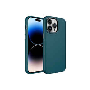 Funda de Silicona con Marco Metálico Senk Luna Verde Oscuro de Lujo para iPhone 13 Pro - Protección Premium para 14 Plus - Product Image 1
