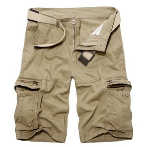 2024 verano hombres caqui Cargo Shorts hombres Casual rodilla longitud pantalones cortos Hombre Multi bolsillo algodón recto pantalones cortos - Product Image 1