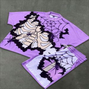 Ensemble 2 pièces d'été de haute qualité pour hommes surdimensionné High Street Trendy Casual Wear T-shirt et short respirants - Product Image 1