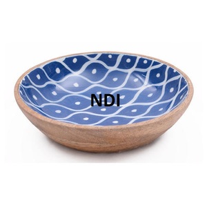 ชามเสิร์ฟทำจากไม้ที่มีผิวพิมพ์ลายเคลือบเป็นมิตรกับสิ่งแวดล้อมเหมาะสำหรับจัดเลี้ยงในบ้านโรงแรมร้านอาหาร - Product Image 2