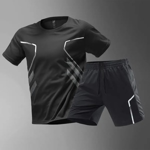 สบายกางเกงขาสั้นฟุตบอลผู้ชายชุดใหม่แห้งเร็วBreathable GYMเสื้อผ้าบาสเกตบอลเสื้อแขนสั้นกางเกงขาสั้นชุด - Product Image 2