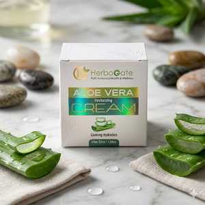 Crème revitalisante à l'aloe vera HerboGate, crème revitalisante à l'aloe vera pour tous types de peaux, utilisation de jour, crème pour le visage à base de plantes - Product Image 2