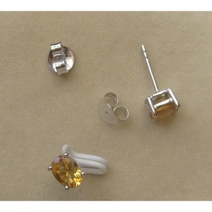 Pendientes de botón geométricos de oro de moda con citrino y diamante, estilo nupcial religioso, con forma de número - Product Image 1