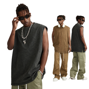 Camiseta lavada con ácido Vintage con logotipo personalizado para hombre, camiseta de gran tamaño en blanco de 260g 100% algodón para hombre, envío DDP - Product Image 5