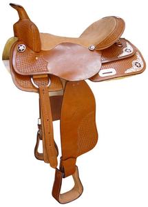 อานม้าแบบตะวันตกที่ทำจากหนังแบบปรับแต่งได้พร้อมอุปกรณ์ชุบเงินเบาะหนังนุ่มโดยผู้ผลิต - Product Image 4