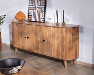 Modern 3-door Solid Acacia <b>Sideboard</b> Boomer 175 cm for Living Room Bedroom Hotel - Product Image 2