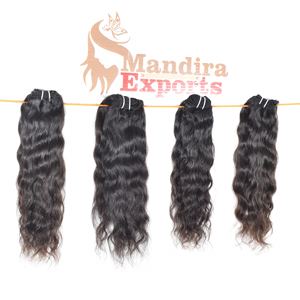 Máquina de cabello humano ondulado alineado con cutícula sin procesar 100%, extensiones de cabello humano de templo virgen indio de onda profunda de doble trama - Product Image 5