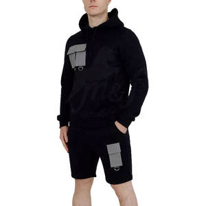 Conjunto de sudadera con capucha para hombre con bolsillos laterales y tela suave para la calle o el gimnasio, conjunto informal a juego para hombre - Product Image 5