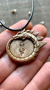 COLLIERS DE LISTE POUR FEMMES HOMMES NATUREL GRAND BOHO TRIBAL SONO Pendentif en BOIS sur cordon réglable Collier fait main - Product Image 2