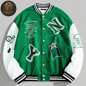 Con tarifa al por mayor, cómodo diseño único, impresión Digital, ajuste holgado, manga larga, prendas de vestir exteriores, chaquetas universitarias de béisbol universitario - Product Image 1