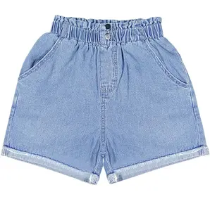 Chất Lượng Cao Phụ Nữ Thời Trang Cotton Denim Quần Short Cao Eo Jeans Ngắn Mùa Hè Denim Phụ Nữ Nguyên Hem Nóng Ngắn Trống Căng Đàn Hồi