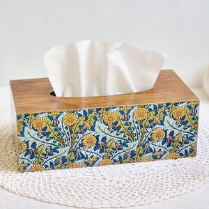 Soporte artístico para caja de pañuelos de madera con pegatina esmaltada, servilletero de nuevo diseño para el hogar, Hotel, coche, decoración, logotipo personalizado - Product Image 6