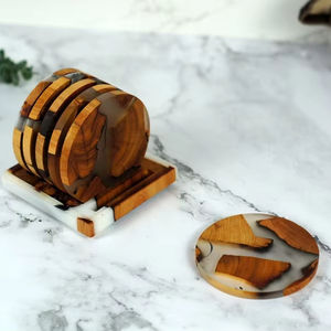 Eco-Friendly Wooden Resin <b>Coasters</b>, Handmade Stone <b>Drink</b> <b>Coasters</b> Perfect for B2B Bulk Orders and International Retailers - Product Image 1
