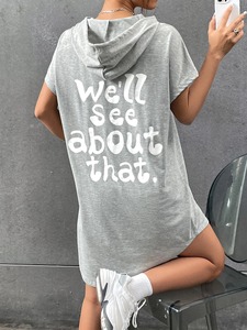 100% Cotton Casual <b>Summer</b> <b>Hoodies</b> Terry Fabric Hooded Collar Solid Pattern Digital Printing Plain Dyed Techniques - Product Image 5